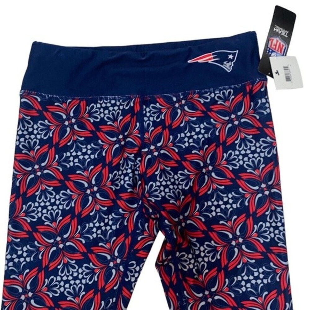 NFL NEW ENGLAND PATRIOTS Women’s Blue Red Leggings - Picture 3 of 5